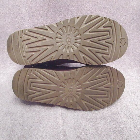 UGG Stargirl Bow Boots Size 7 Sherling Lined Shimmer Stars Purple Suede Short - Picture 13 of 13